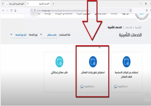 رابط الاستعلام عن قيمة المعاش بالاسم والرقم التأميني